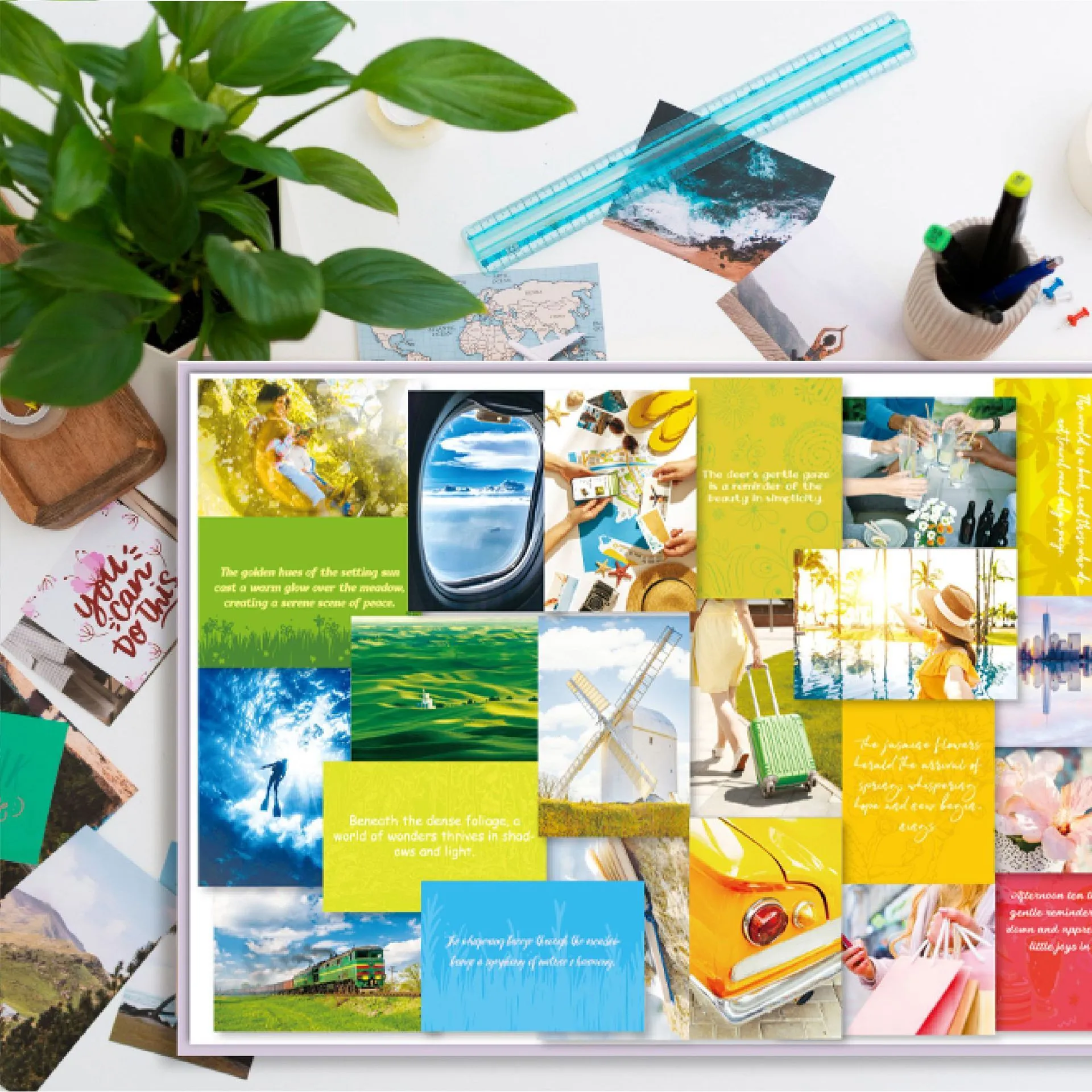Inspirational dream cut letter sticker vision board book suit, paper, five colour options for goal setting