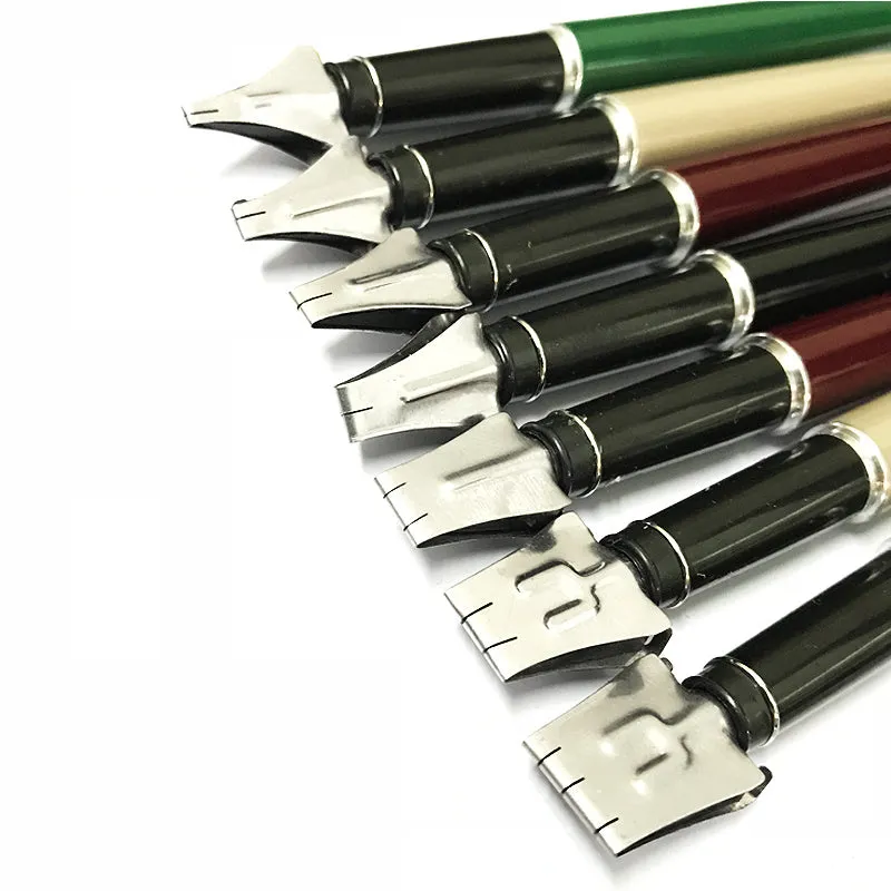 Right Point 7-piece calligraphy parallel pen set with stainless steel nibs and black ink, tip widths 2MM to 11MM