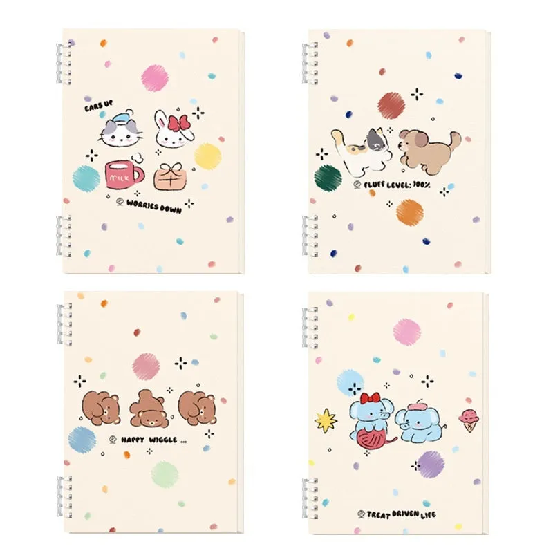 A5 thickened loose-leaf notebook with detachable coil, 60 sheets, 20.3x14.0 cm, cute cover style
