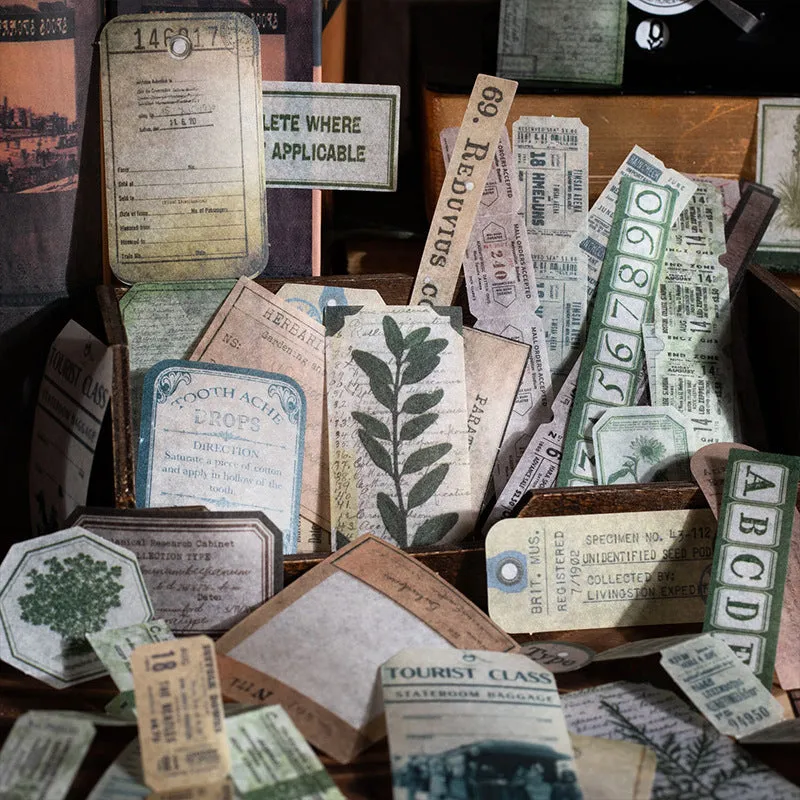 Retro-style paper brick notebook and decorative card set in green plant cover colour option