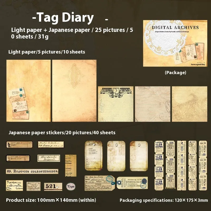 Retro-style paper brick notebook and decorative card set in green plant cover colour option