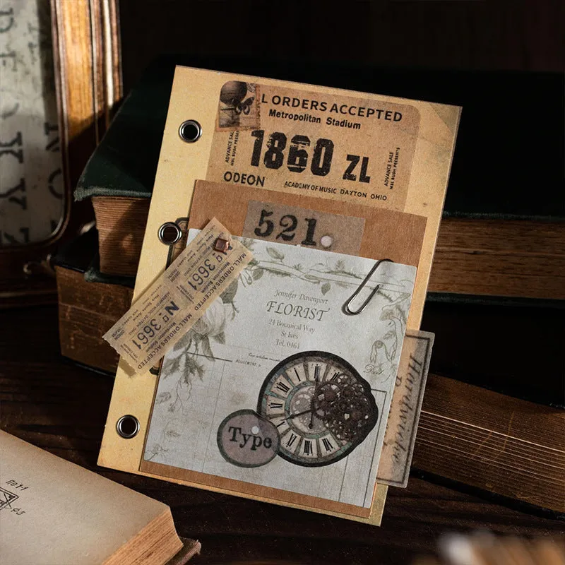 Retro-style paper brick notebook and decorative card set in green plant cover colour option