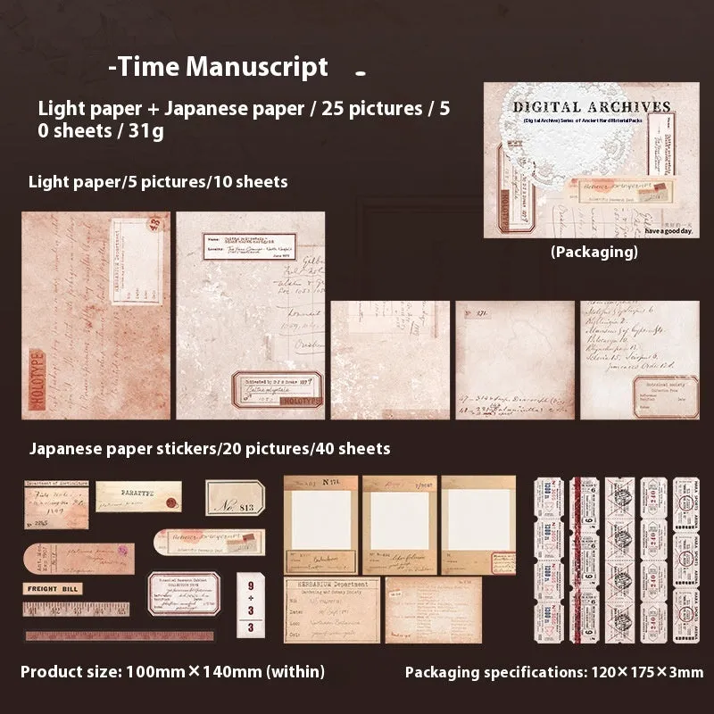 Retro-style paper brick notebook and decorative card set in green plant cover colour option