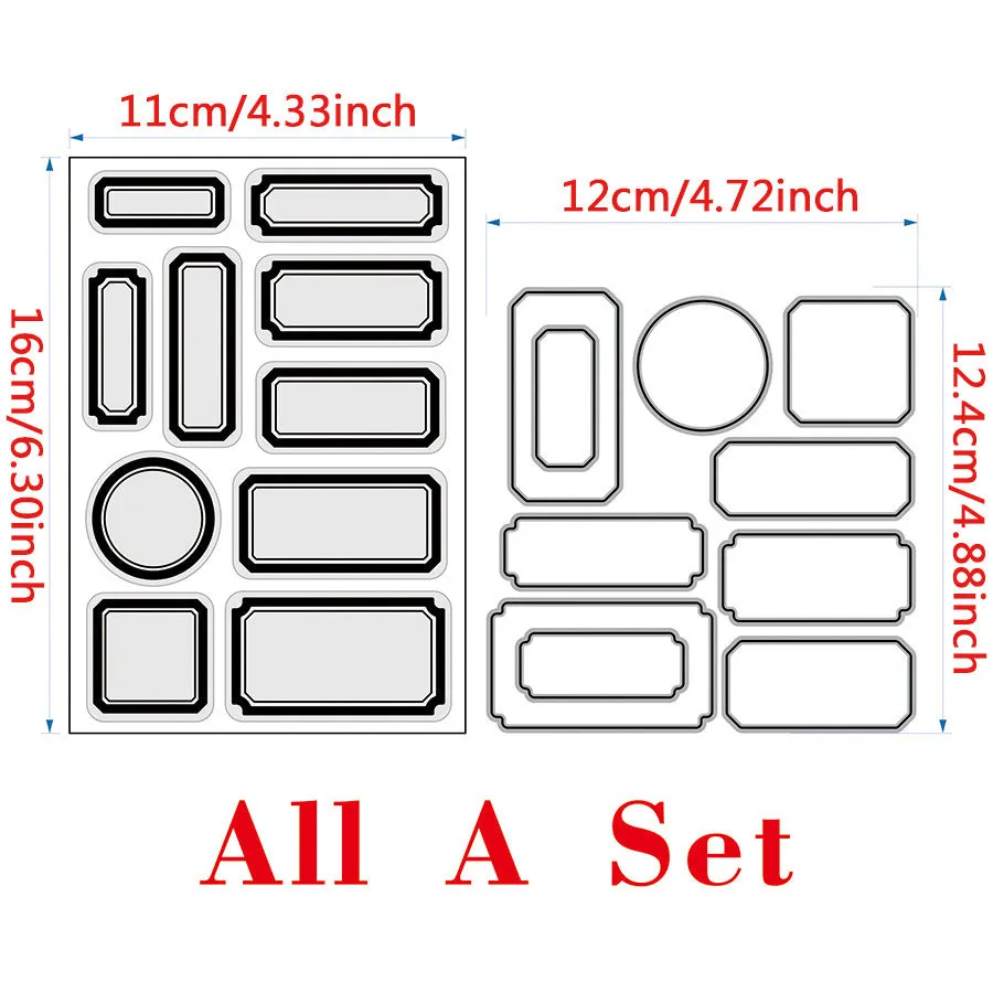 Contour label silicone transparent stamp with metal base and European geometric pattern in colour LG24-7108