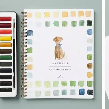 Portable watercolour exercise book with birds theme, 23x16.5cm paper pad for beginners