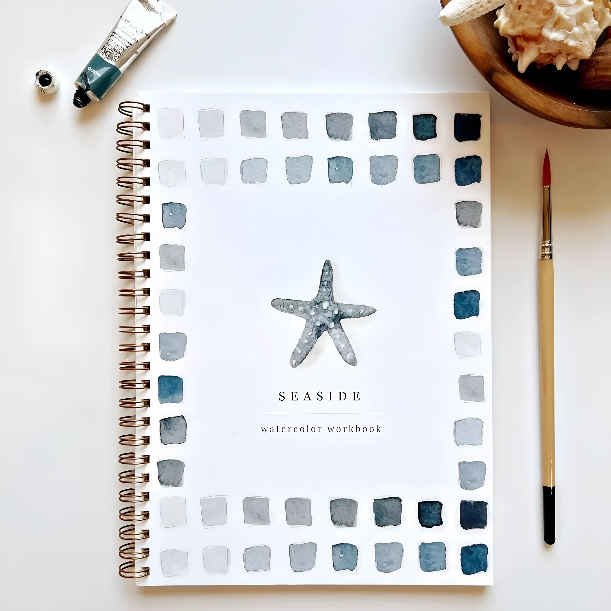 Portable watercolour exercise book with birds theme, 23x16.5cm paper pad for beginners