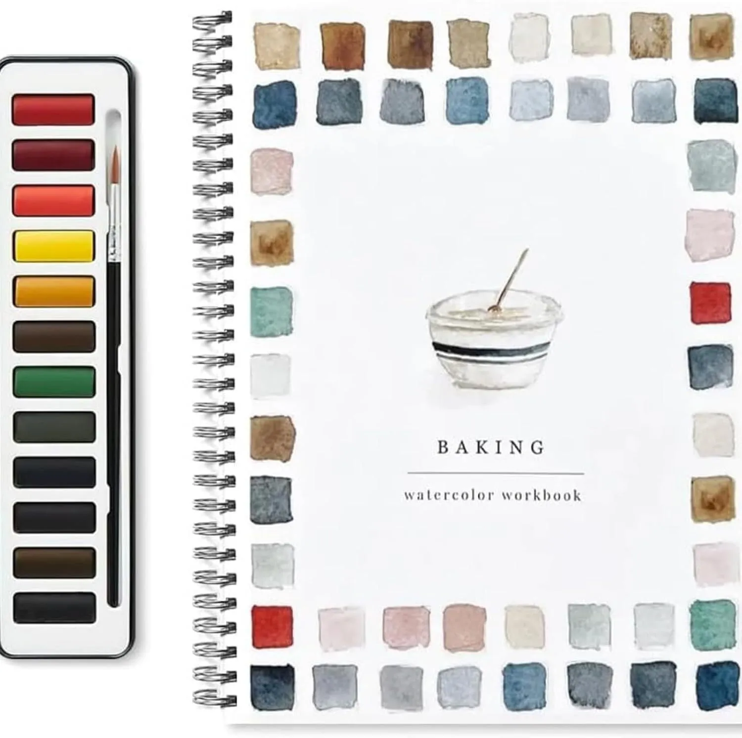 Portable watercolour exercise book with birds theme, 23x16.5cm paper pad for beginners