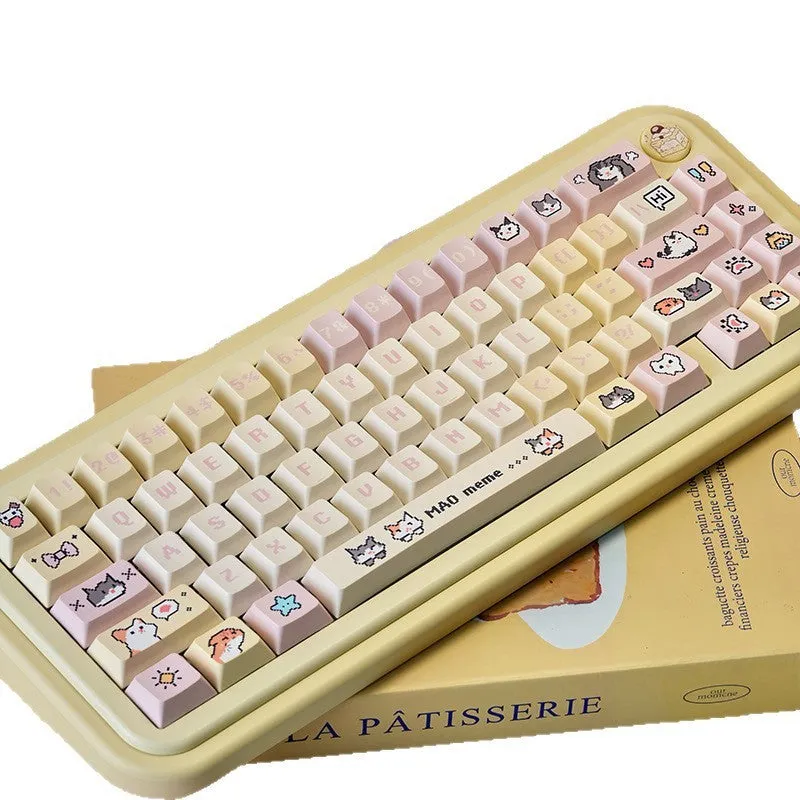 Set of PBT dye-sublimation pixel keycaps in Hakimi design, 32x20x12mm, in blister inner box packaging