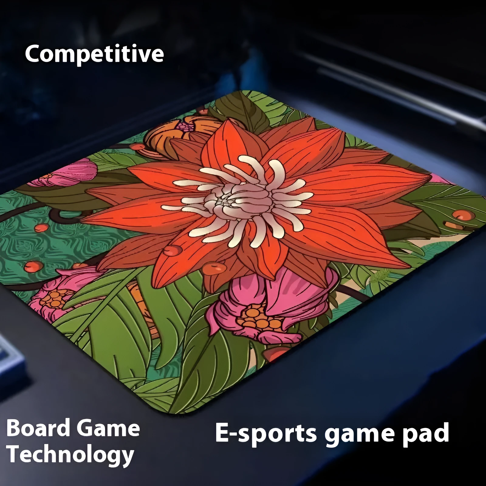 Thickened e-sports mouse pad with fine rice noodle surface and non-slip rubber base, 320x285x3mm