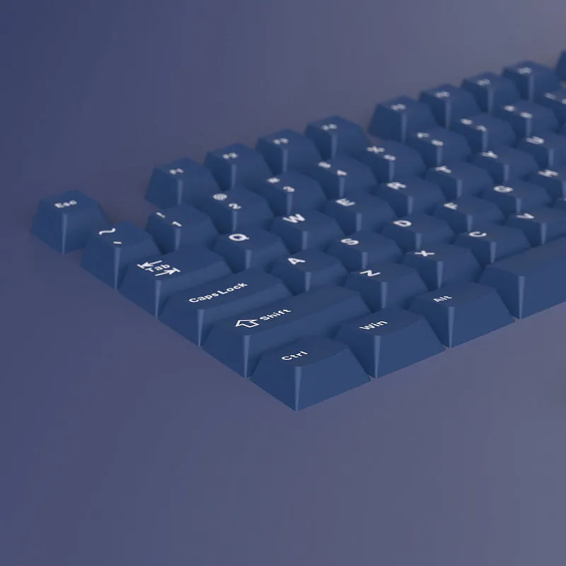 PBT two-tone blue key cap set for mechanical keyboards, sculpted profile, full layout