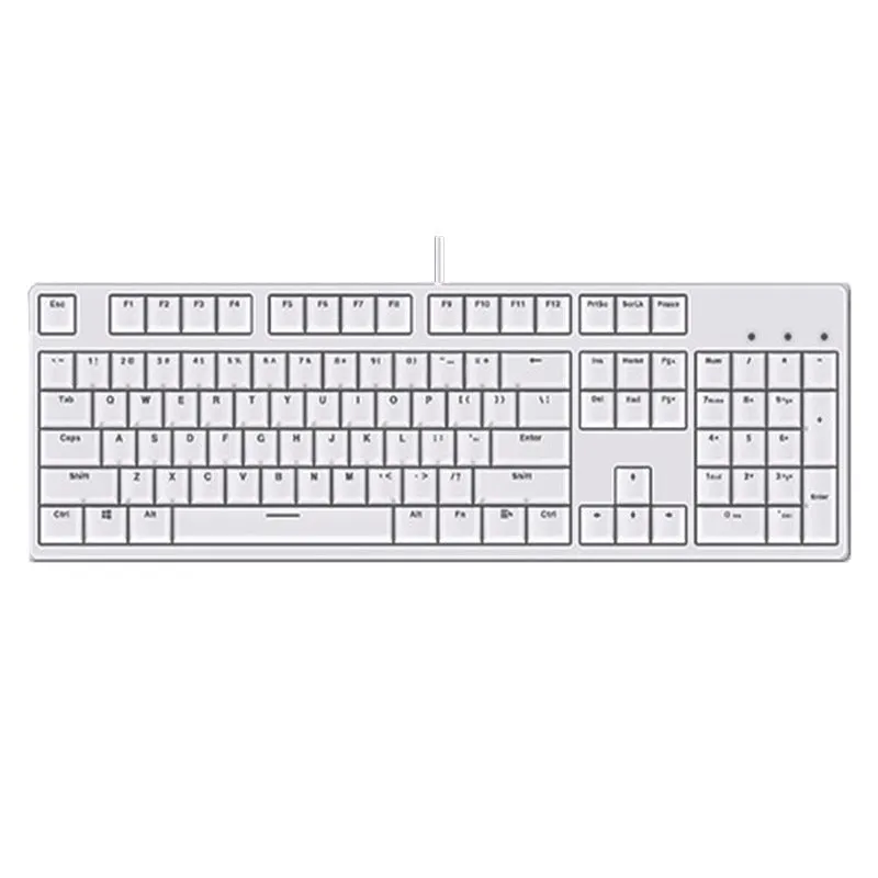 Hot-swap wired mechanical keyboard in white with grey keys, ABS and metal build, 1.6m cable