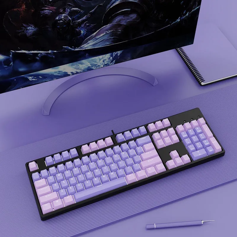 Hot-swap wired mechanical keyboard in white with grey keys, ABS and metal build, 1.6m cable