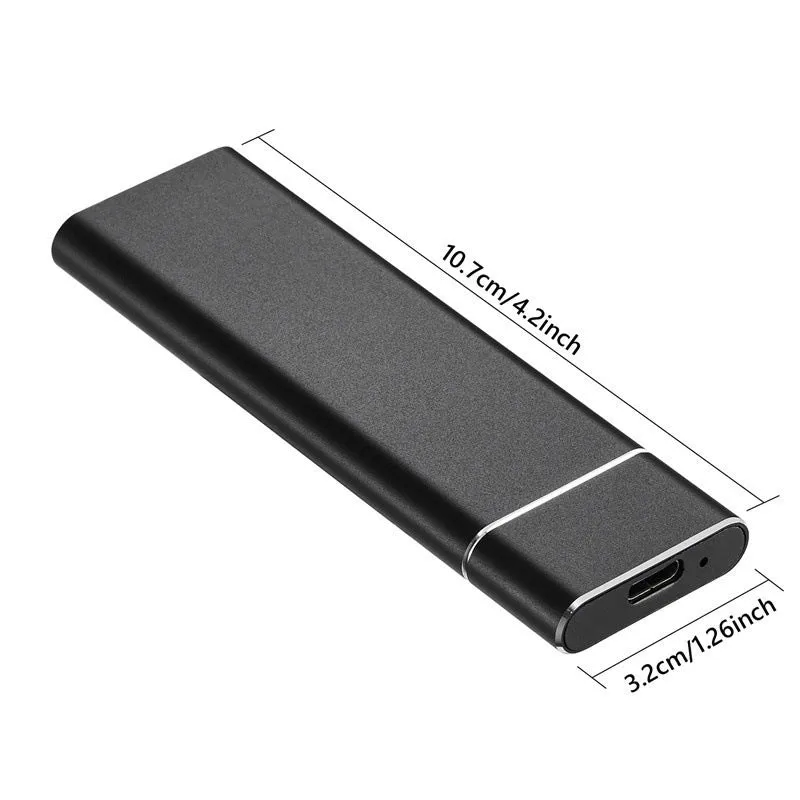 High-speed SSD mobile hard disk with 6TB capacity in metal shell, available in black, blue, orange, red, silver