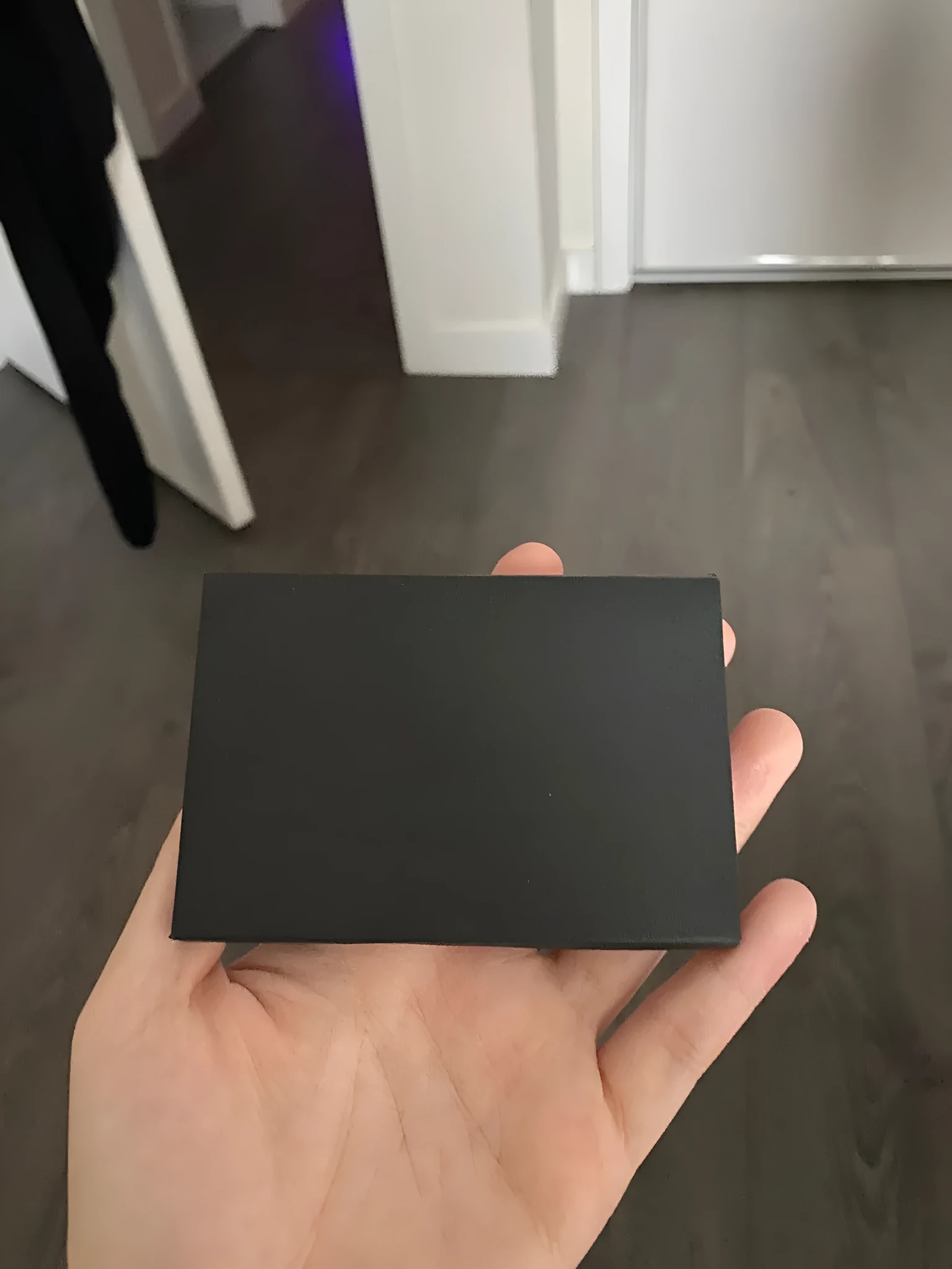Black envelope 9x6cm on white background for invitations and cards