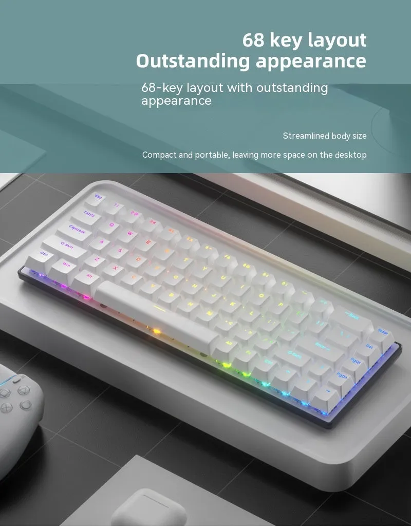 RGB light-emitting portable keypad in black with visible keys, ABS body, wired 1.5m cable