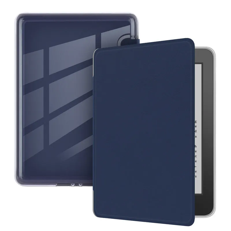 Magnetic acrylic leather flip cover for Kindle Paperwhite, Dark Night Green colour, front view