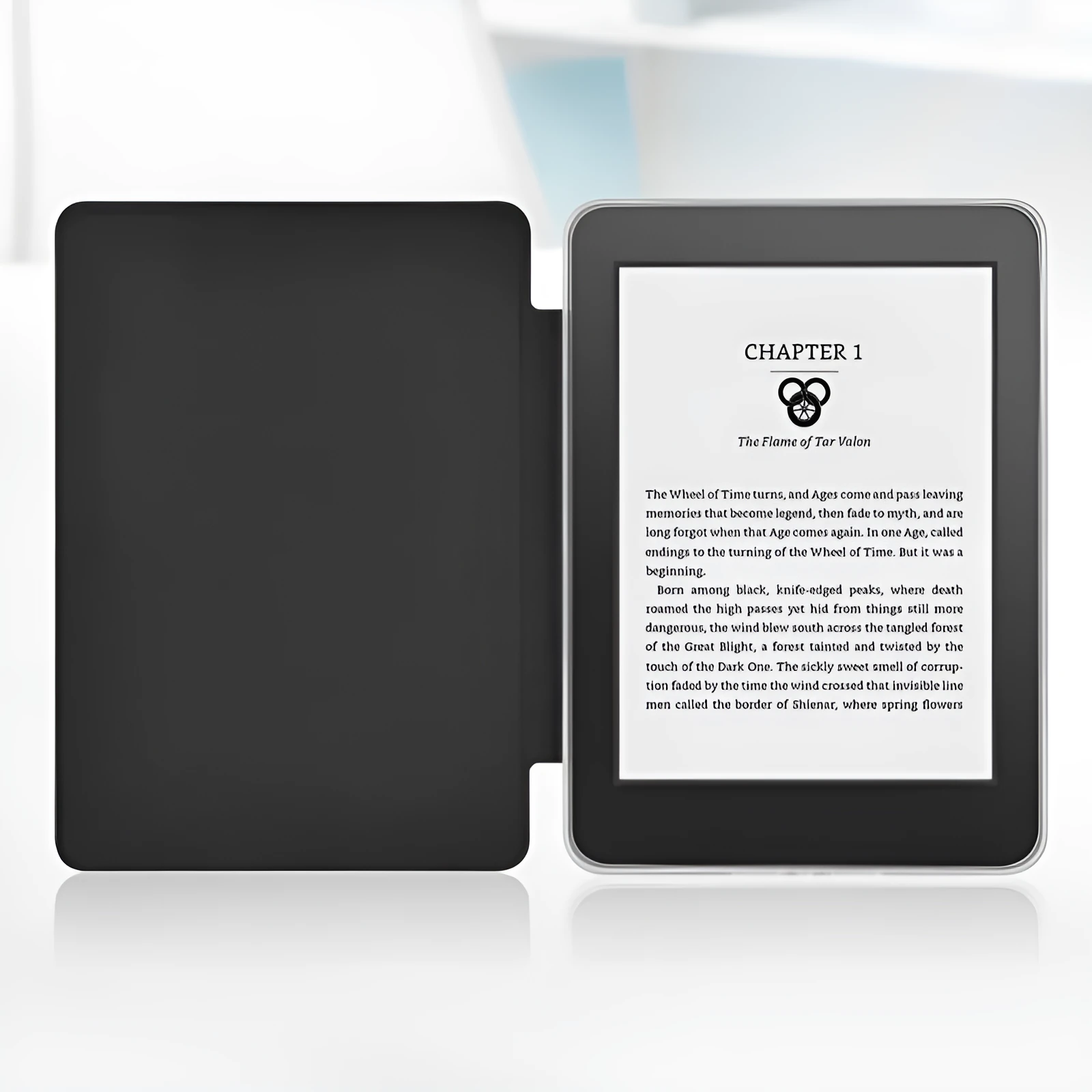 Magnetic acrylic leather flip cover for Kindle Paperwhite, Dark Night Green colour, front view