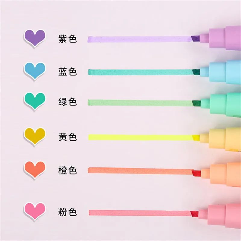 Macaron colour marker painting pen set, 6 colours, plastic shell, bagged packaging