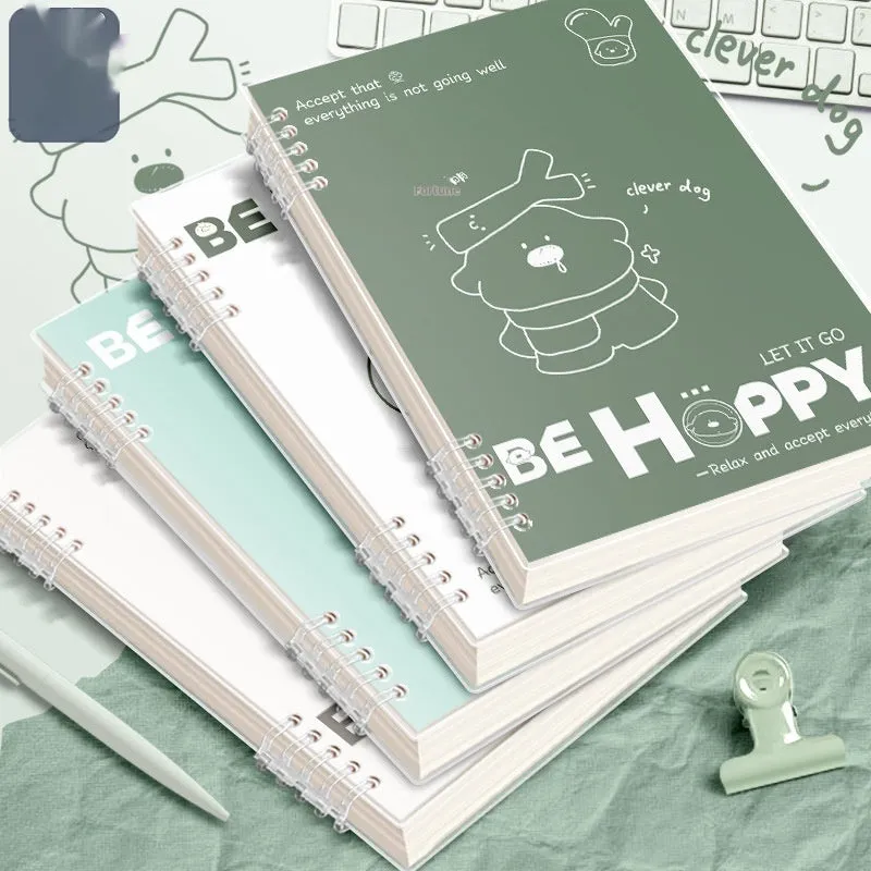 Loose spiral notebook with detachable coil in A4 size, simple fresh design, frosted cover