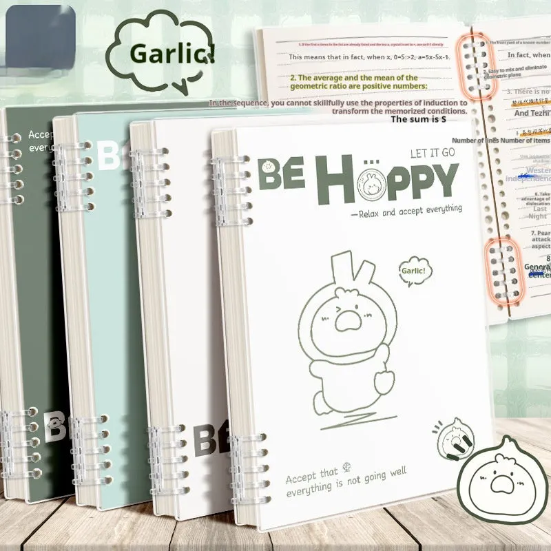 Loose spiral notebook with detachable coil in A4 size, simple fresh design, frosted cover