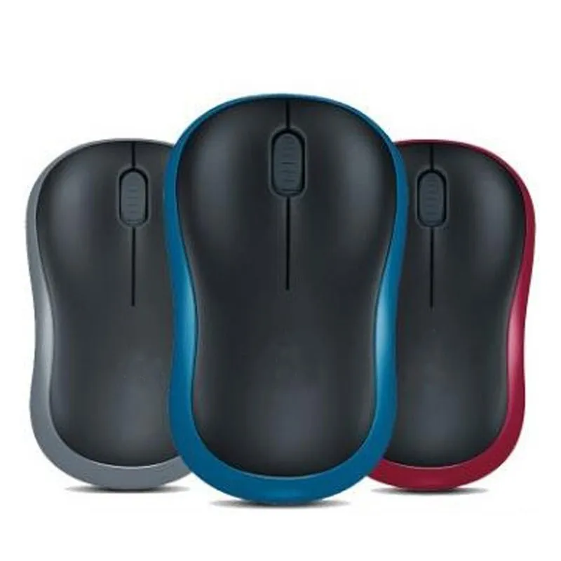 Compact wireless mouse model 185/186 in blue with USB receiver, 1200 DPI three-button design
