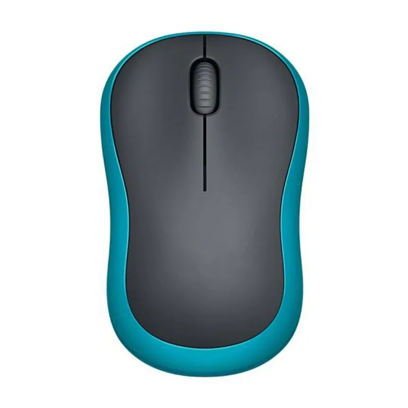 Compact wireless mouse model 185/186 in blue with USB receiver, 1200 DPI three-button design