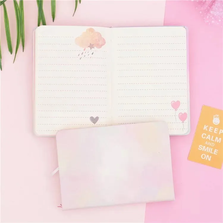 Cloud Bubble Light Notebook with imitation leather cover, wireless binding, and 12x17 cm paper pages in Love or Star colour