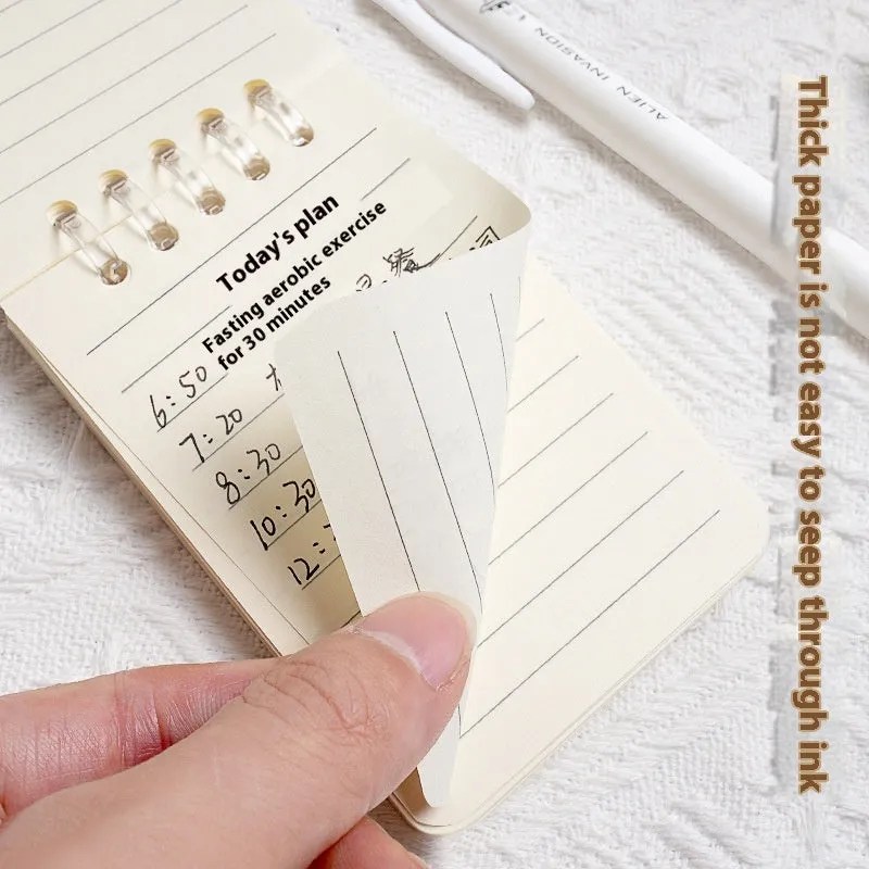 A7 flip-up small notebook 80 sheets 7.3x10.3cm with 5-hole punch in four colour options