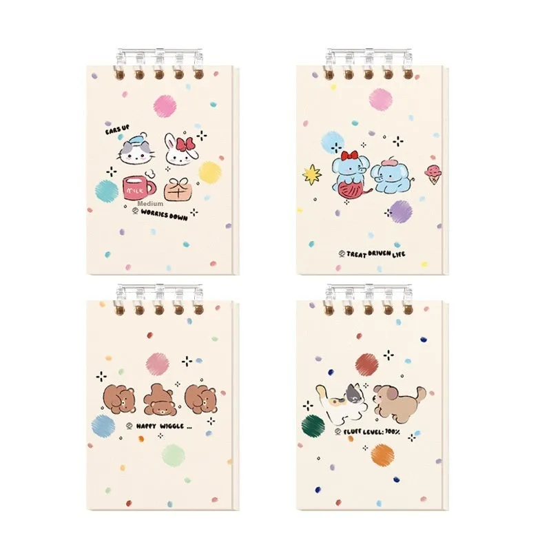 A7 flip-up small notebook 80 sheets 7.3x10.3cm with 5-hole punch in four colour options