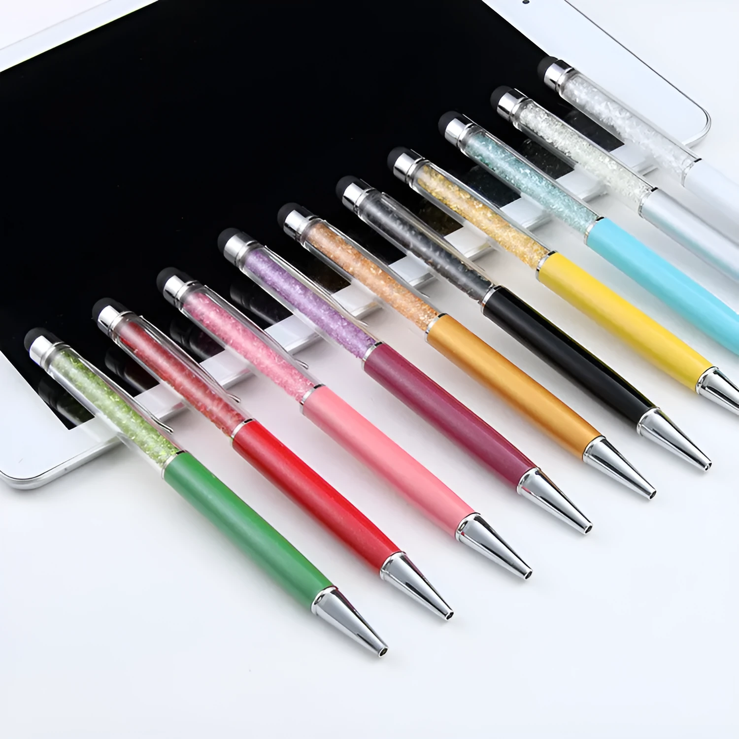 Luxury crystal capacitive pen touch screen stylus 14.5cm in multiple colour options for phone and tablet use