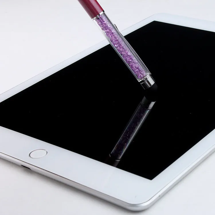 Luxury crystal capacitive pen touch screen stylus 14.5cm in multiple colour options for phone and tablet use