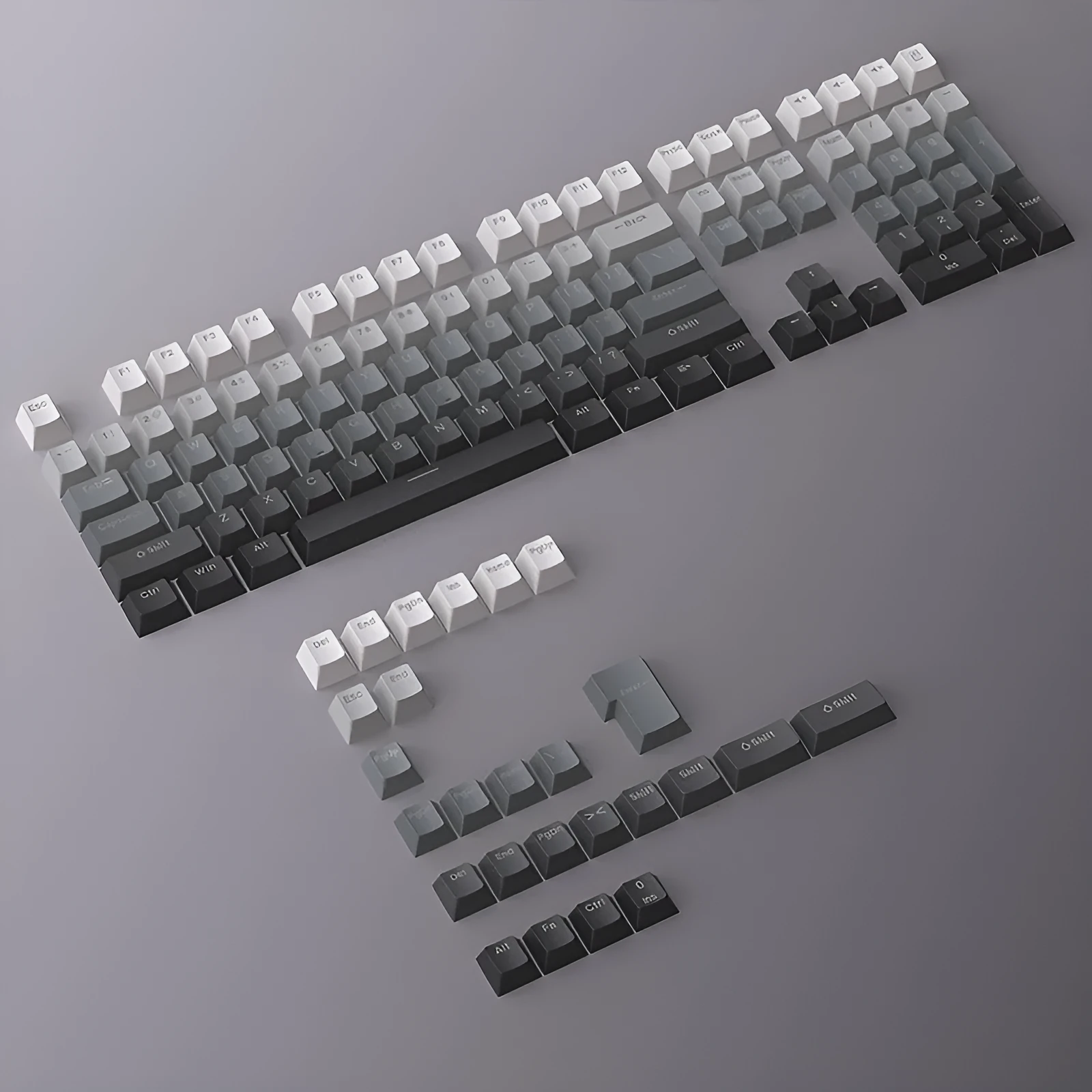 PBT double injection key cap set in Polar Day Gradient colour, 290x160x30mm, for mechanical keyboard customisation