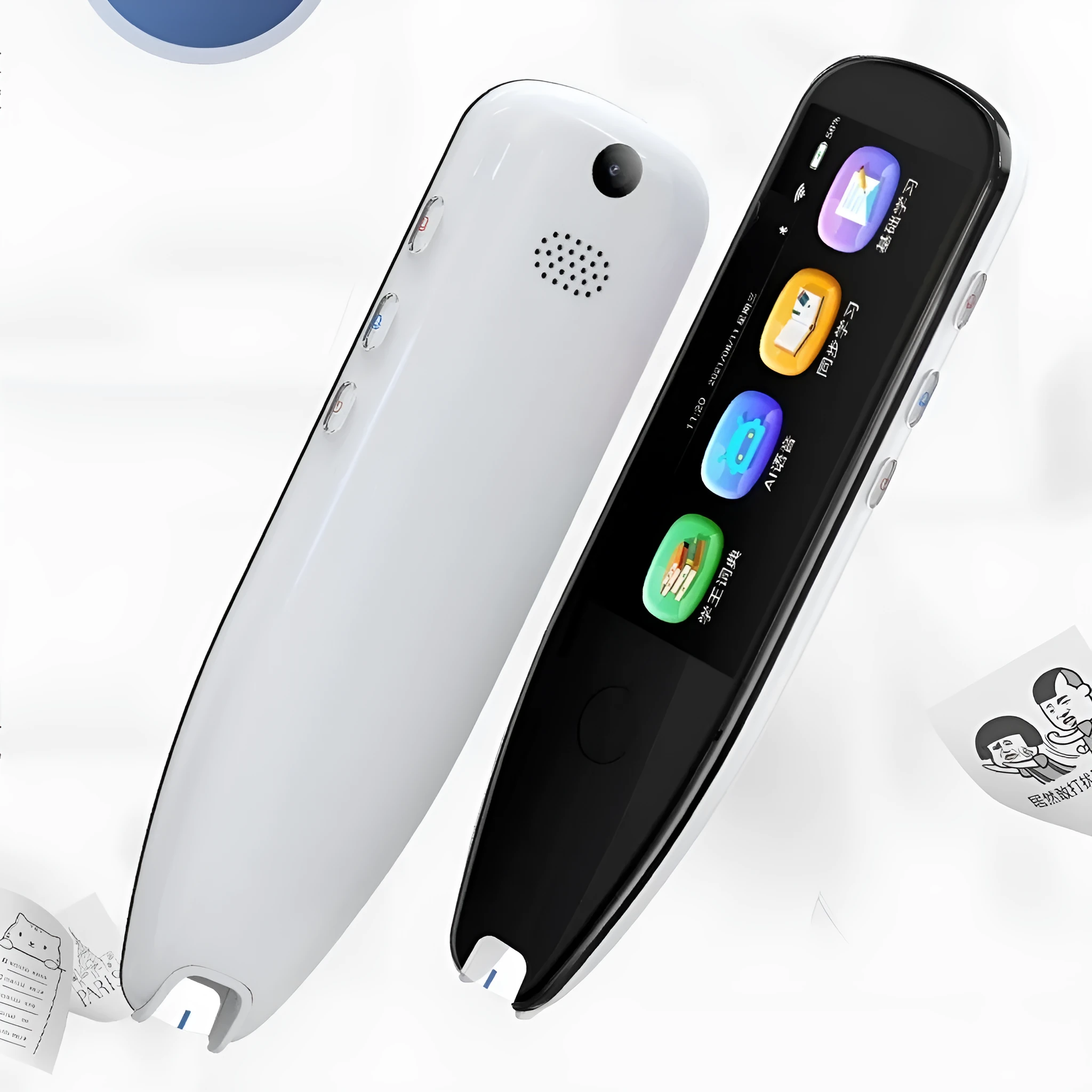 X5PRO 35-inch scanning translation pen in black, showing large screen and scan button