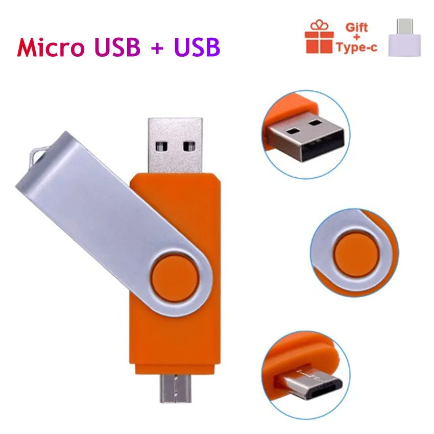 Android 2-in-1 mobile phone U-disk USB flash drive with plastic shell in multiple colours