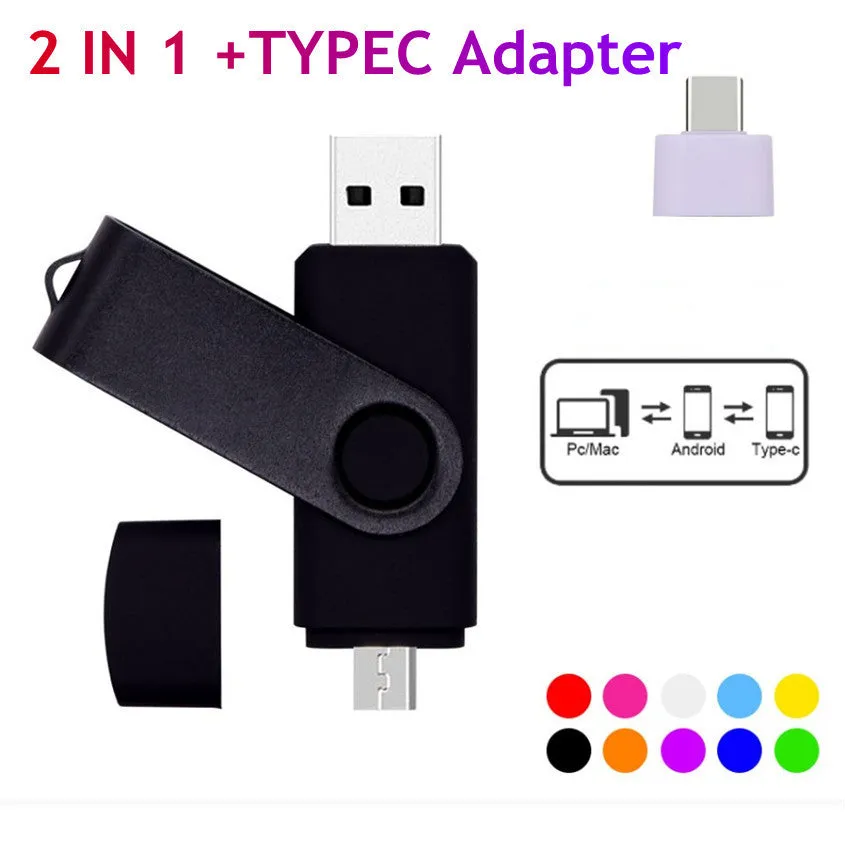 Android 2-in-1 mobile phone U-disk USB flash drive with plastic shell in multiple colours