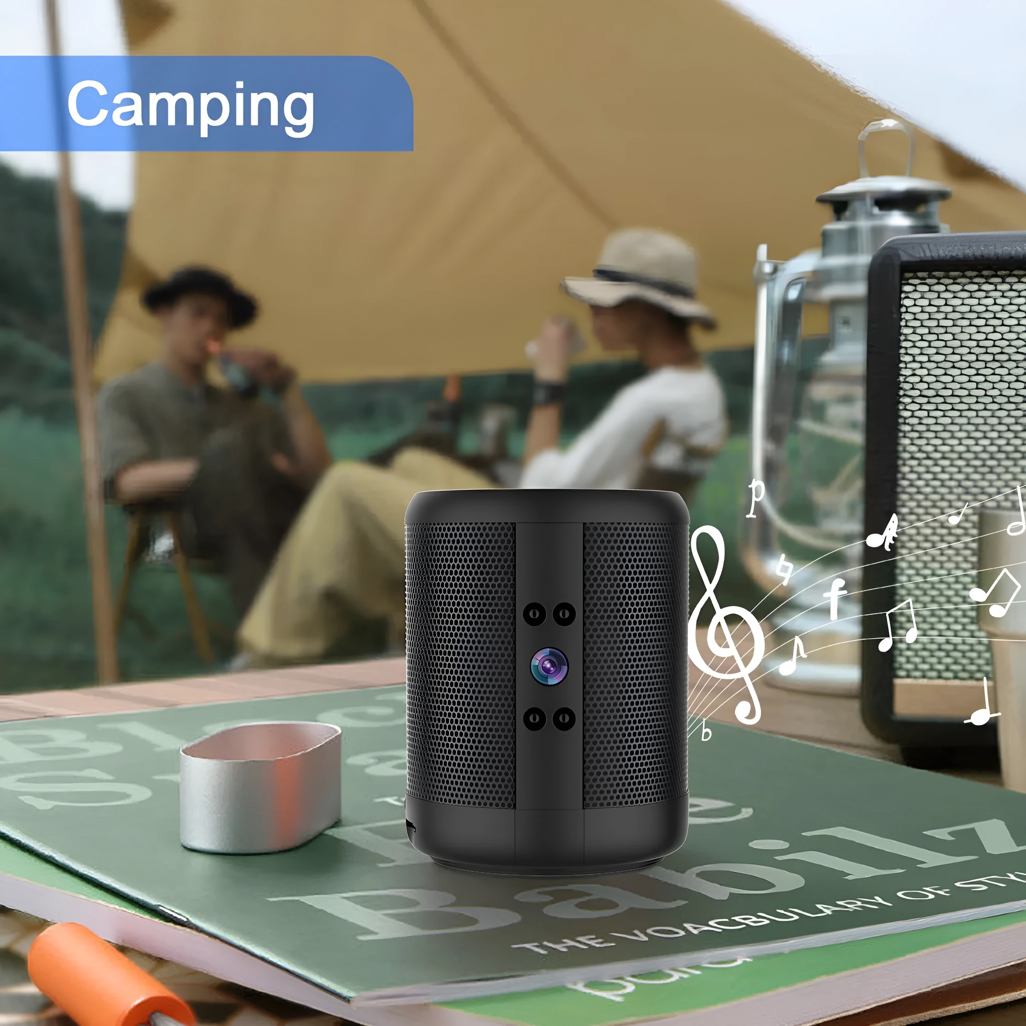 Black HD Z25 smart surveillance camera with dual voice conversation and night vision on a shelf