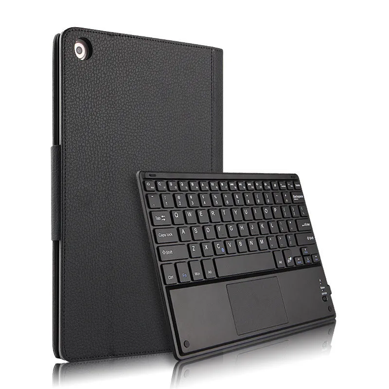 M5 Pro 10.8 inch Bluetooth keyboard case in imitation leather, black, frame style