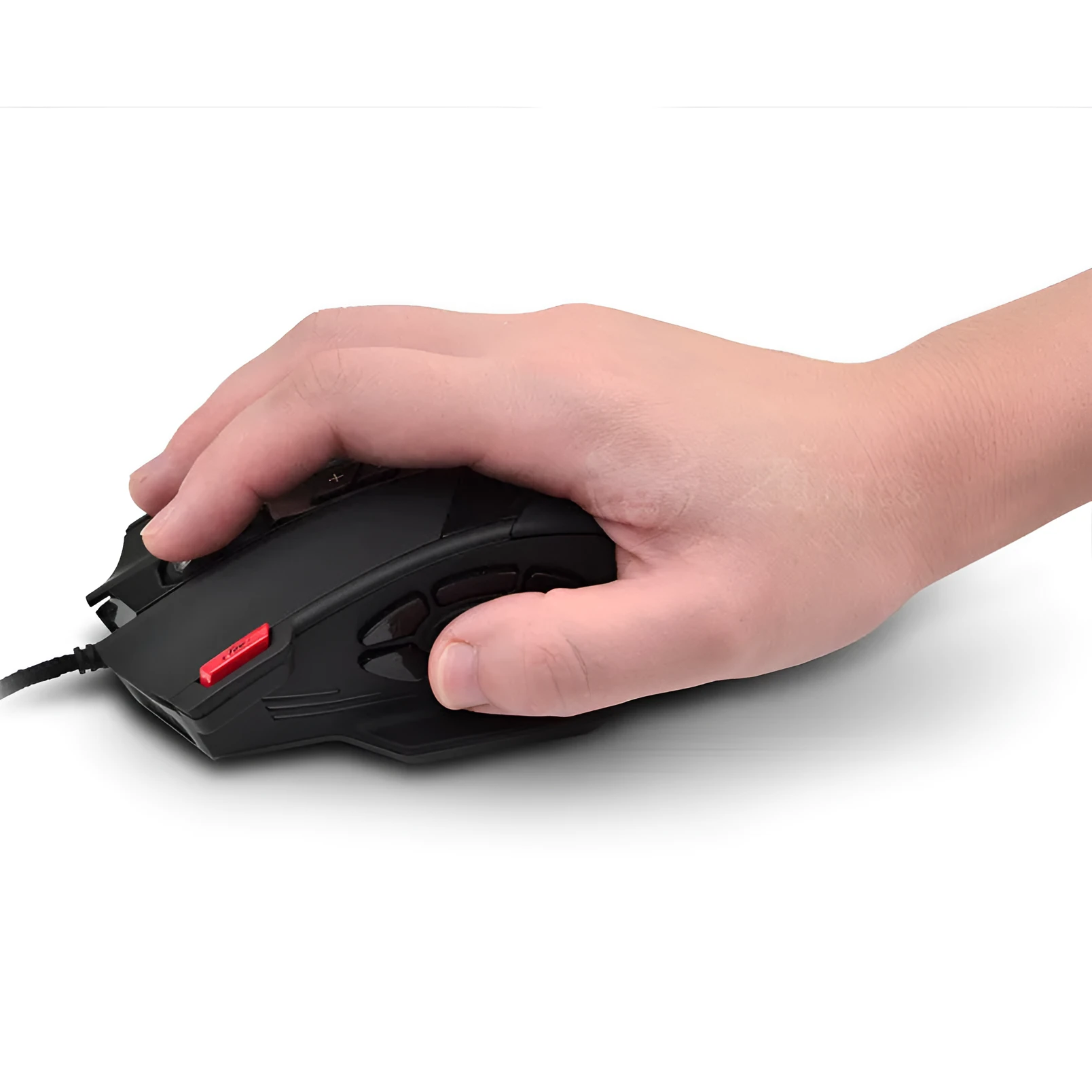 Zelotes C-12 programmable gaming mouse in yellow with 12 buttons and braided cable