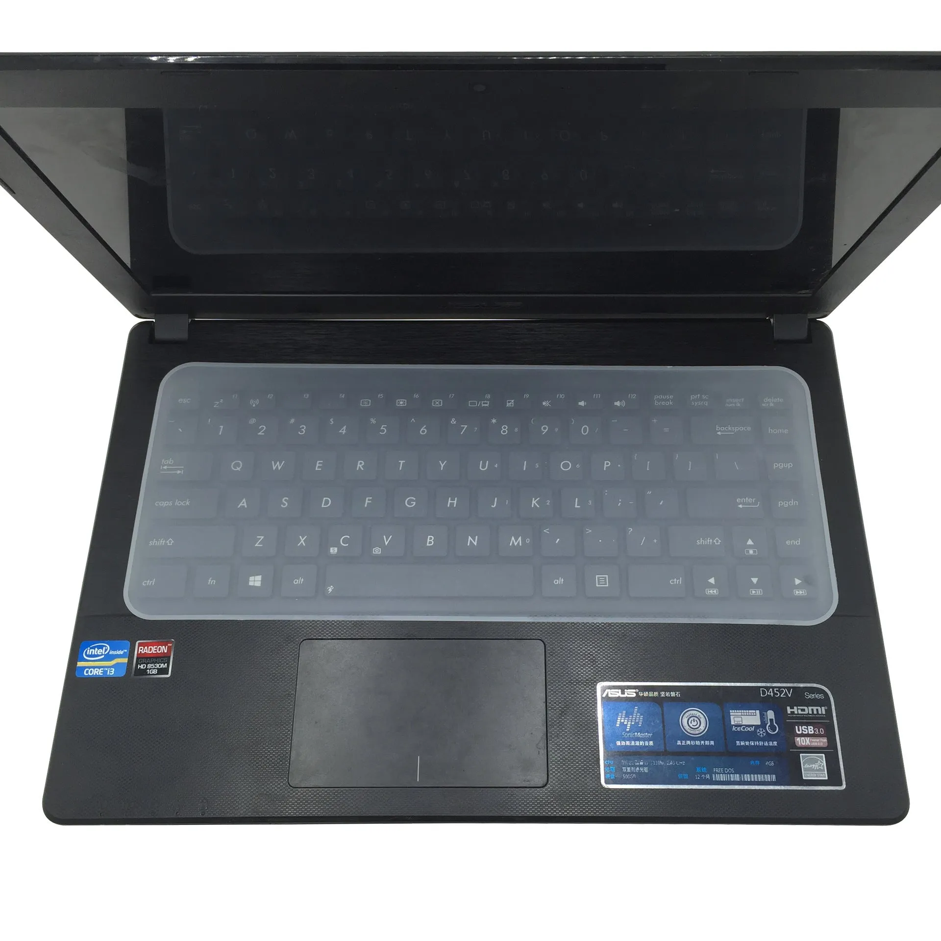 Transparent silicone keyboard dust film for laptop, dustproof and waterproof protective cover