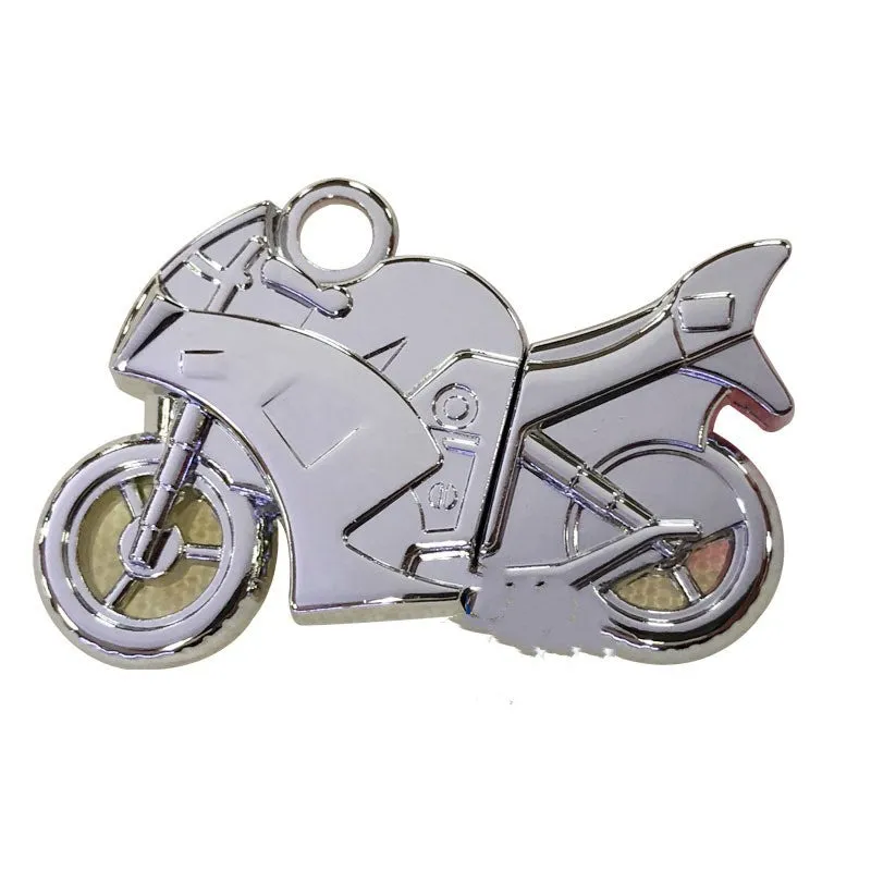 Metal USB 3.0 flash drive with beam bending car design and necklace loop on a lanyard