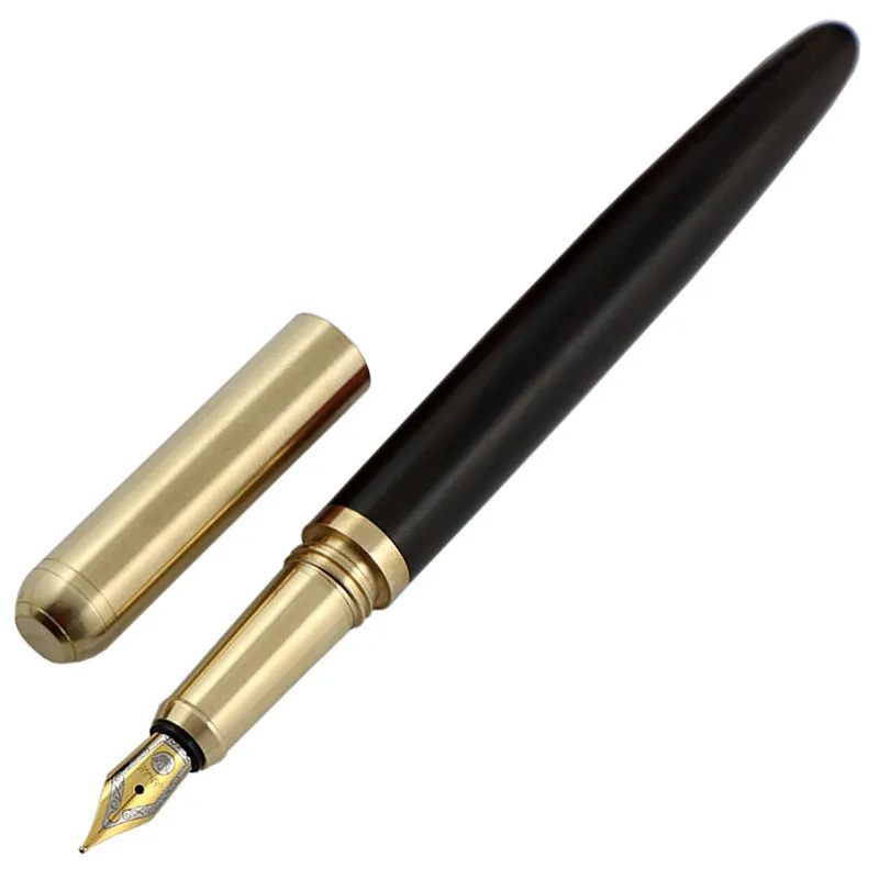African rosewood fountain pen with brass cap and 0.7mm stainless steel nib