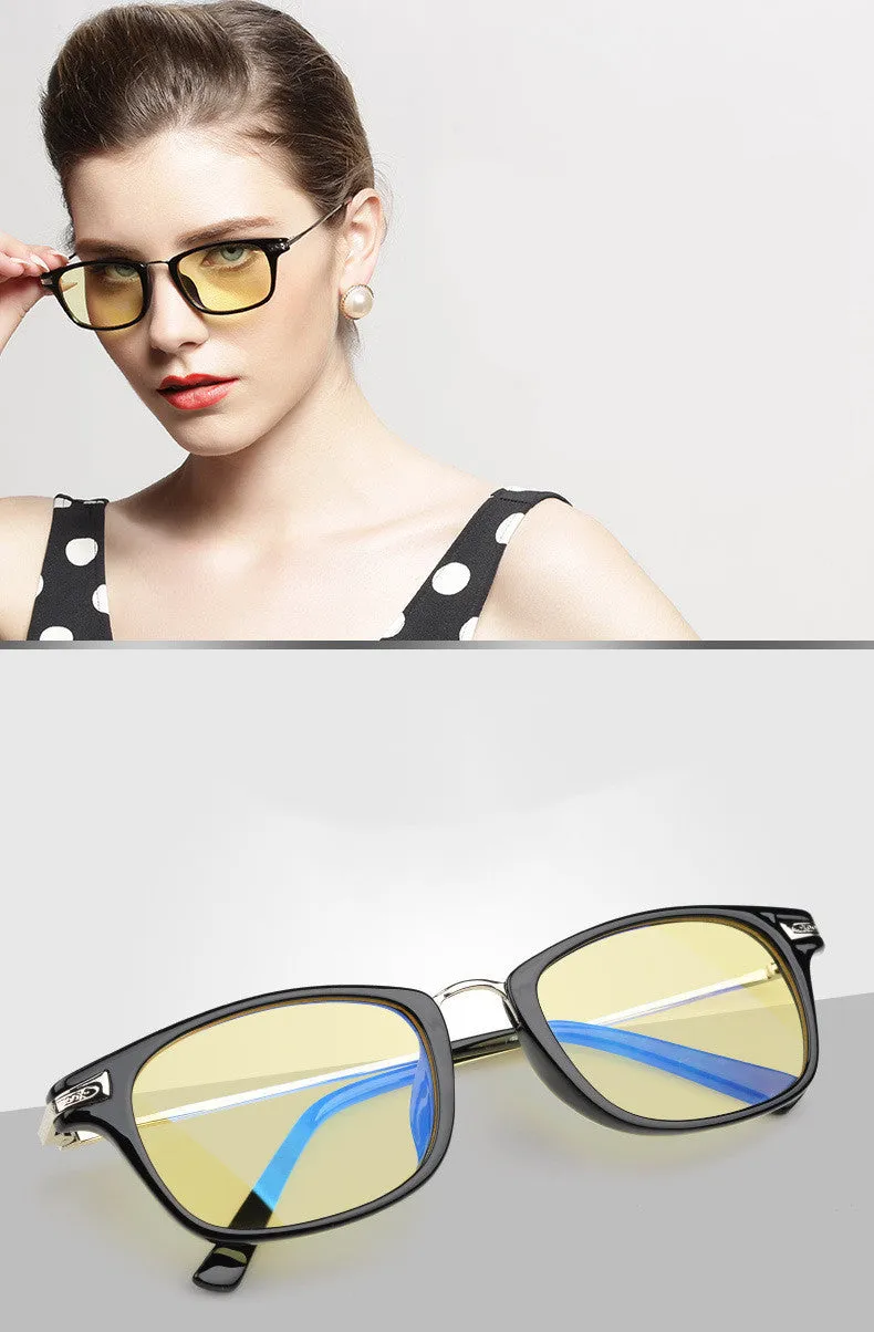 Anti blue light glasses with TR90 frame in Bright Black colour, full frame, unisex design
