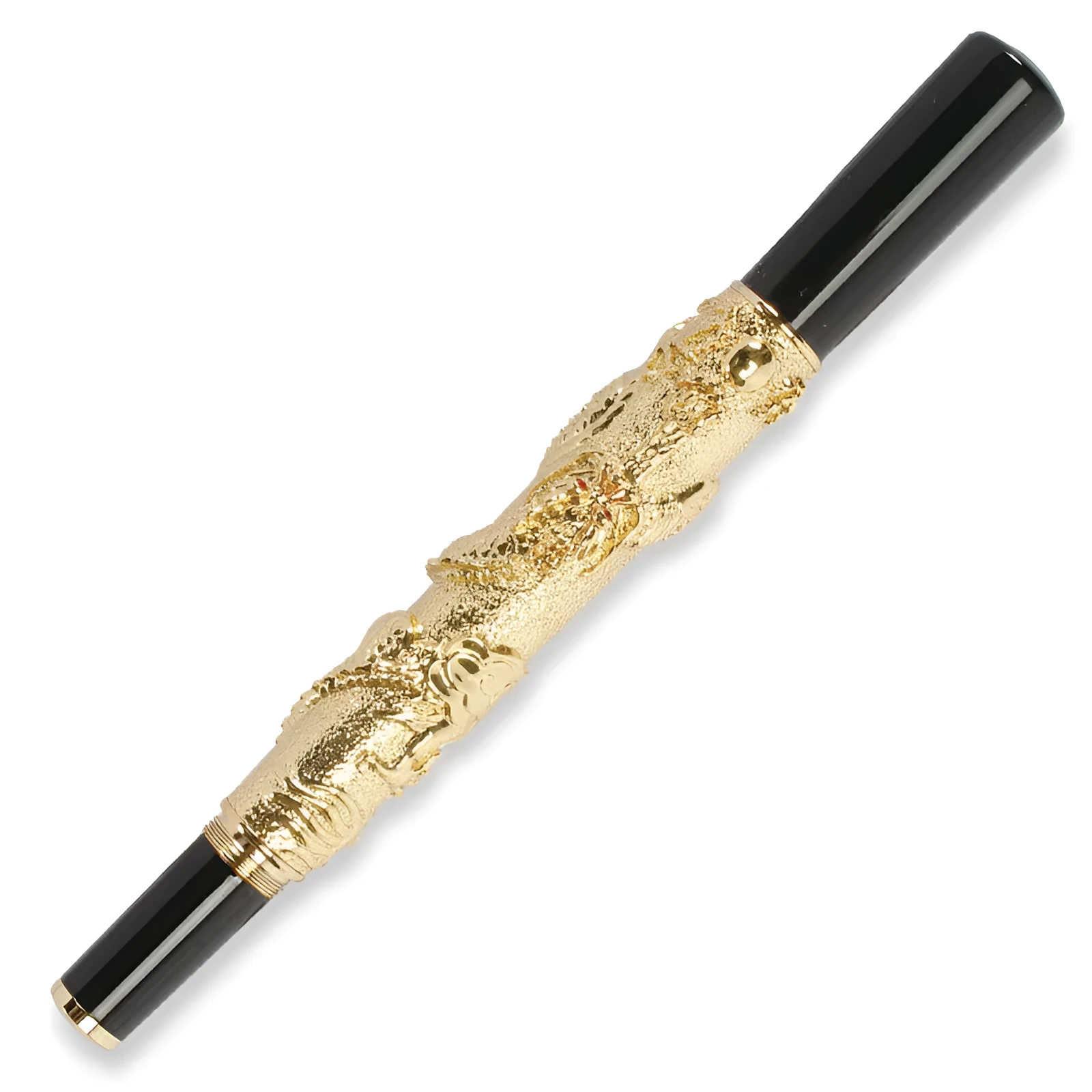 Oriental Dragon fountain pen with metal shell and iridium nib in ancient silver finish
