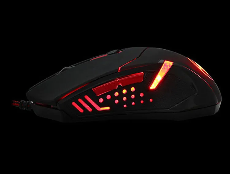 Red Dragon Spinal Shark USB wired gaming mouse black red with luminous effect