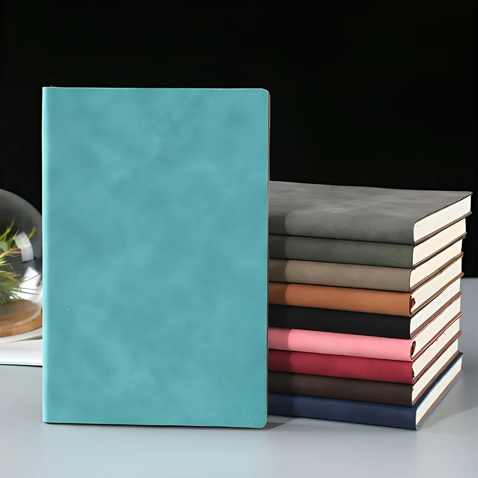 Soft noodle sheep buckle imitation leather notebook in A5 size with beige paper pages