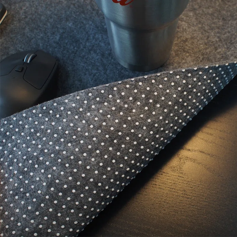 Black gray non-slip felt desk pad 80 cm by 40 cm with soft wool surface