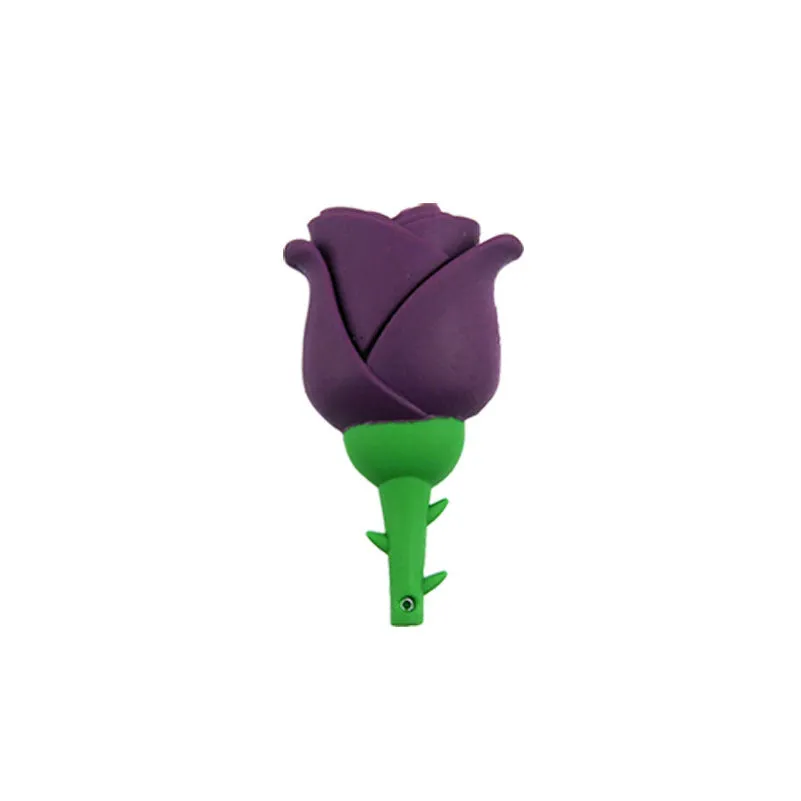Creative cartoon anime rose shape USB 2.0 flash drive with PVC shell in pink colour