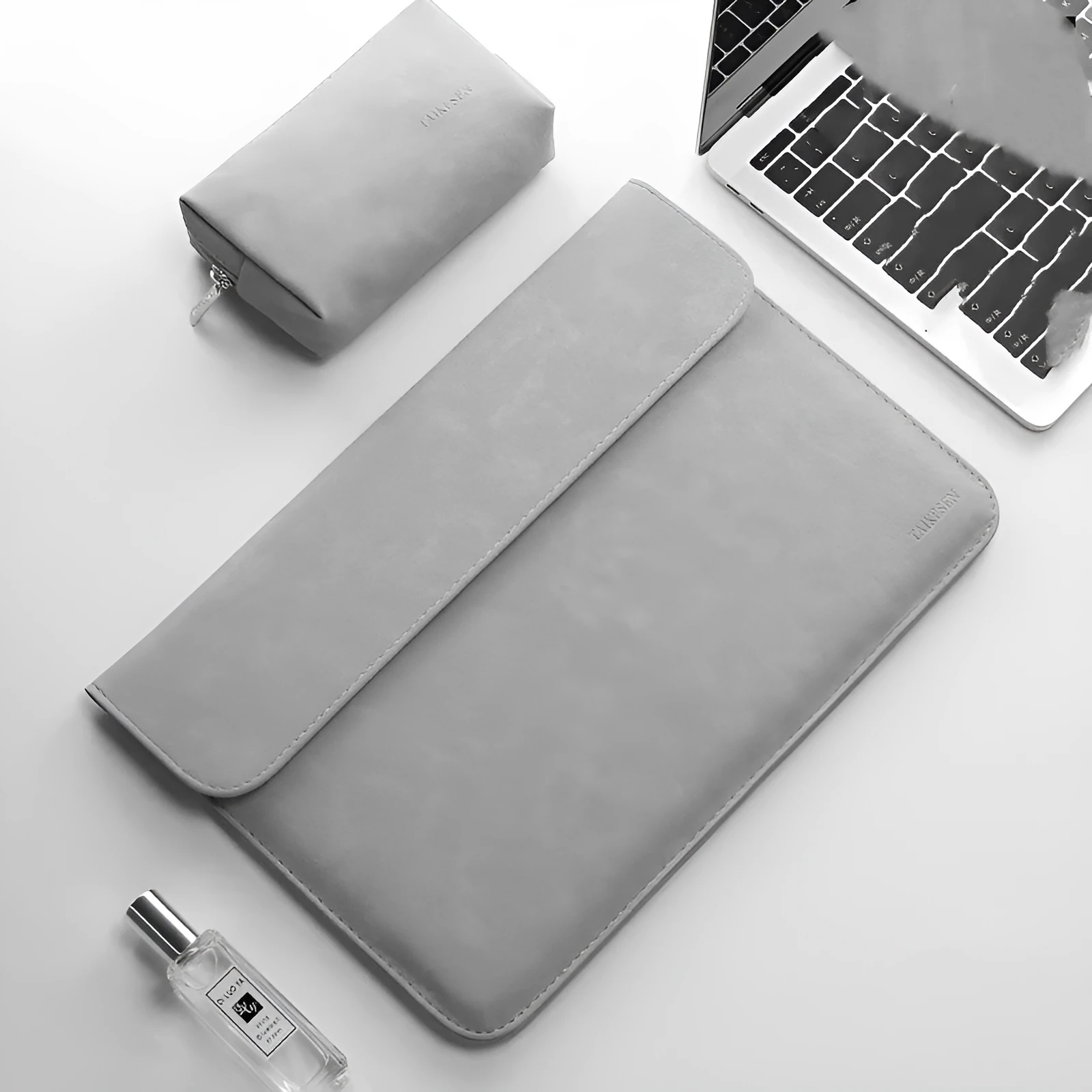 Notebook liner bag for Xiaomi Redmi, micro-velvet matte finish, rose pink, horizontal style