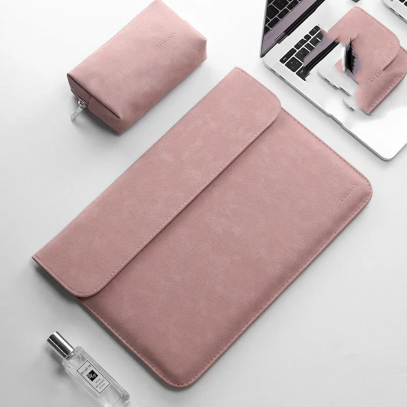 Notebook liner bag for Xiaomi Redmi, micro-velvet matte finish, rose pink, horizontal style