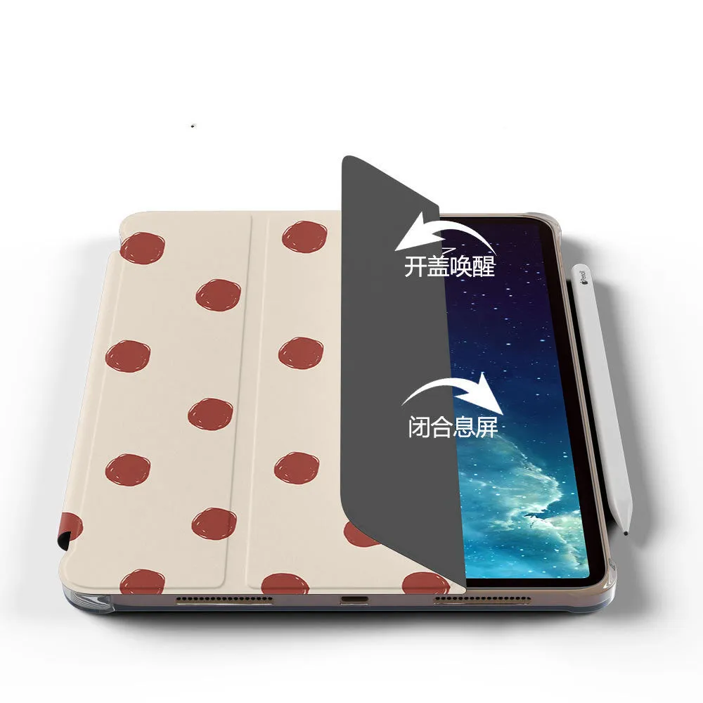 Flip tri-fold silicone tablet case for iPad 10.2 inch with imitation leather exterior and pen slot